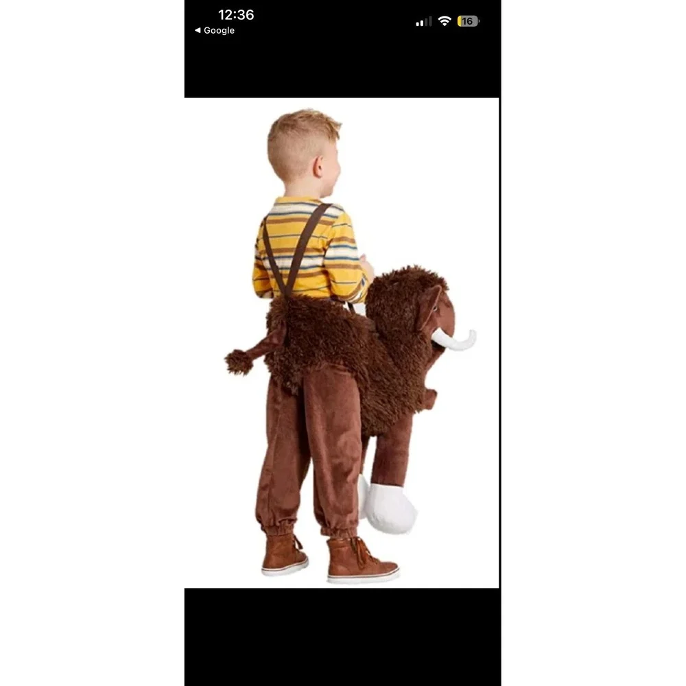 Hyde & Eek Boutique Kids Plush Woolly Mammoth Rider Halloween Costume